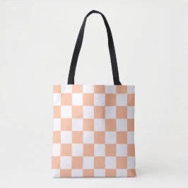 Bolsa Tote Peach Fuzz Verificado Padrão Gingham