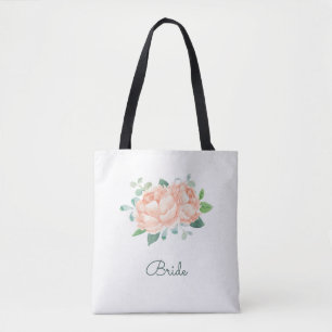 Bolsa Tote Peach Peony Flower