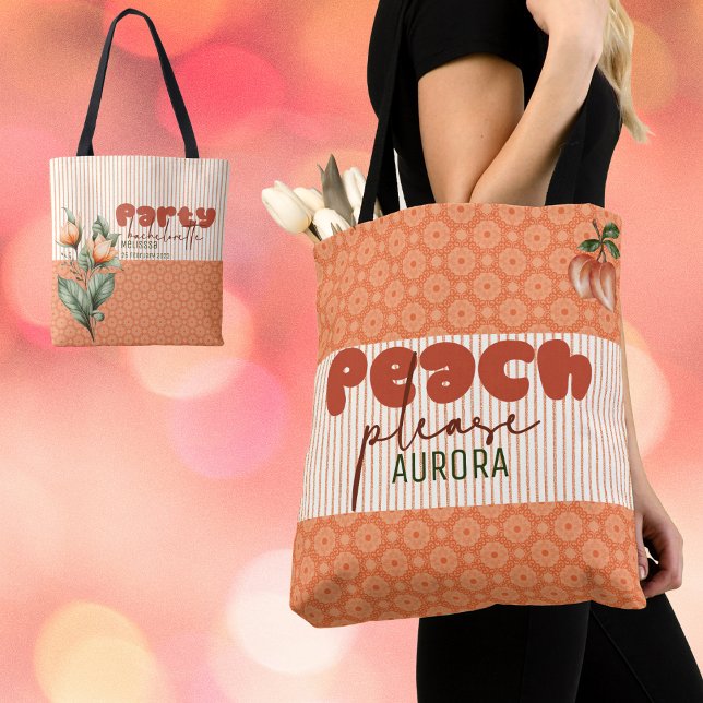 Bolsa Tote Peach Squad Savannah Bridesmaid - Bachelorette (Criador carregado)