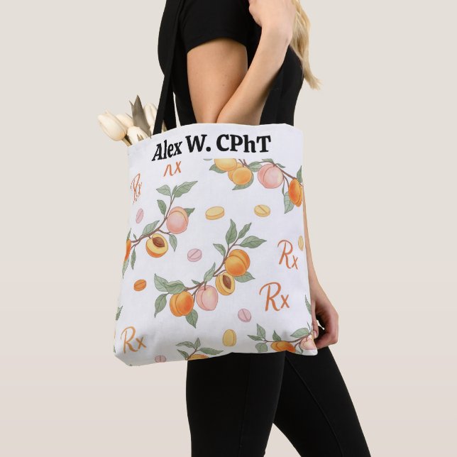 Bolsa Tote Peaches Personalizados, Apricots & RX Pharmacy Bol (Close Up)
