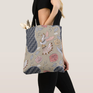Bolsa Tote Peacock Batik Pattern