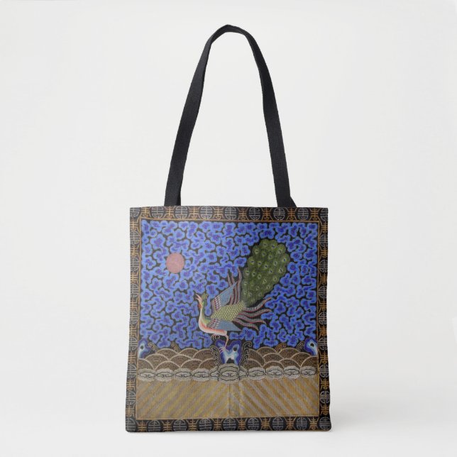 Bolsa Tote Peacock da dinastia Qing (Frente)