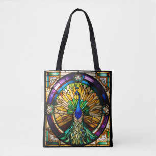 Bolsa Tote Peacock De Vidro Estampado