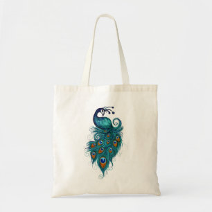Bolsa Tote Peacock Feather Teal Peacocks