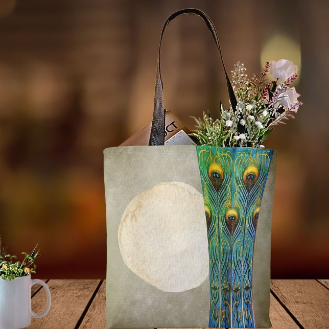Bolsa Tote Peacock Feather Vase Masterícula De 1900 (Criador carregado)