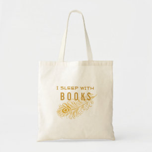 Bolsa Tote Peacock Feather with Heart I Sleep w/ Books