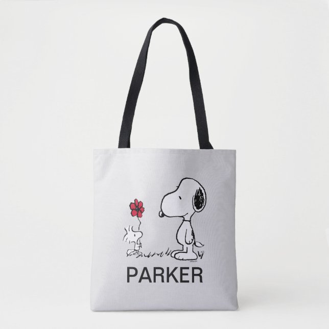 Bolsa Tote Peanuts | Snoopy & Woodstock Red & Black (Frente)