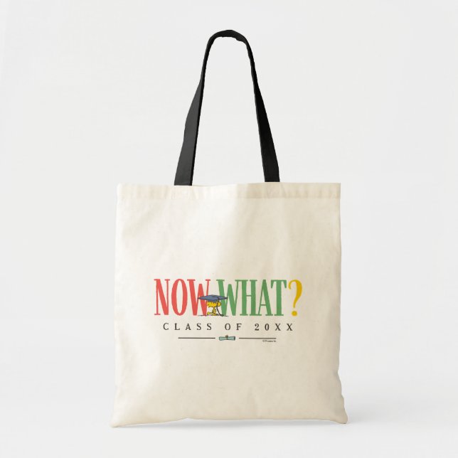 Bolsa Tote Peanuts Woodstock Now What Graduation Funny Quote (Frente)