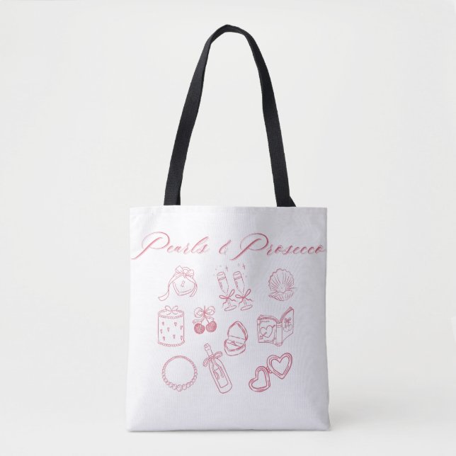 Bolsa Tote Pearls & Prosecco Design | Despedida de Solteira R (Frente)