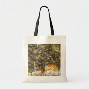Bolsa Tote Pebolhas Vestidas no rio Castanho e Abstrato natur