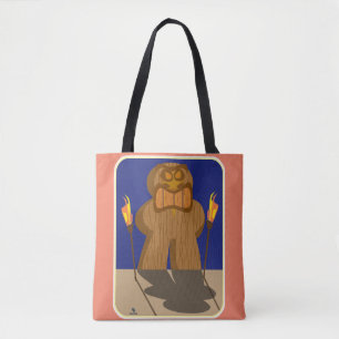 Bolsa Tote Peça de Jogo Tiki Gigante Desenho Animado Divertid