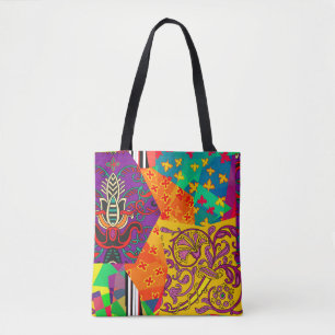 Bolsa Tote Peça festiva em índio, turco, italiano, por