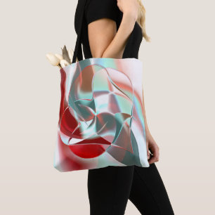 Bolsa Tote Peças circulares torcidas em vermelho piscado até 