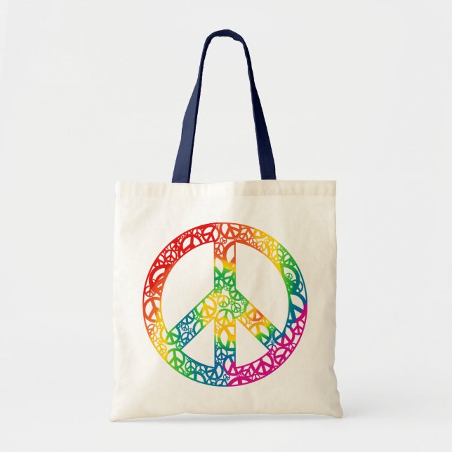 Bolsa Tote Peças de paz do arco-íris (Frente)