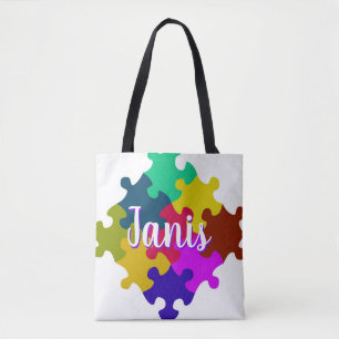 Bolsa Tote Peças de Quebra-cabeça personalizadas