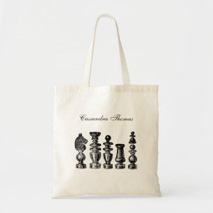 Bolsa Tote Peças de Xadrez Arte Vintage