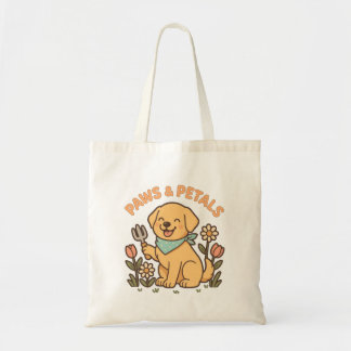 Bolsa Tote Peças e Petais - Camiseta de cão de jardinagem par