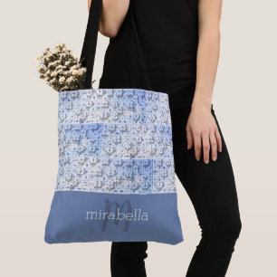 Bolsa Tote Pedaços De Quebra-cabeça Cute Monogramados Em Sa