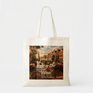 Bolsa Tote Pedal Pause Desfrute da Vista Amsterdam Ilustração