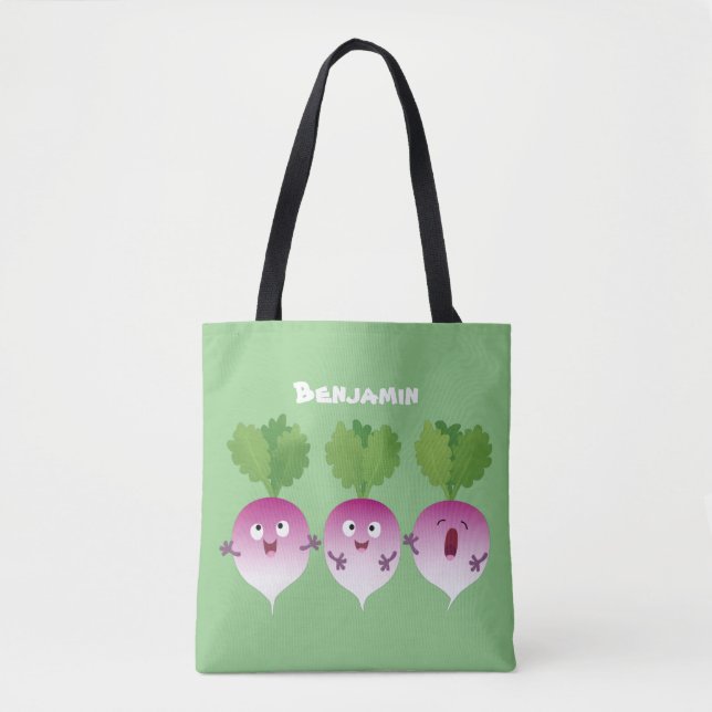 Bolsa Tote Pedra de desenho animada de verduras e legumes (Frente)