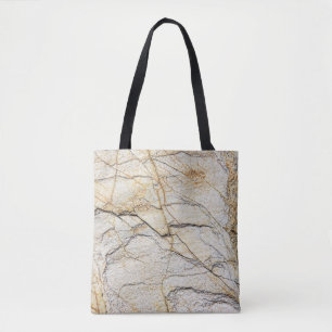 Bolsa Tote Pedra de Mármore Texturizada Marrom e Preta