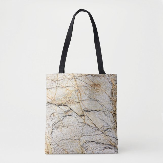 Bolsa Tote Pedra de Mármore Texturizada Marrom e Preta (Frente)