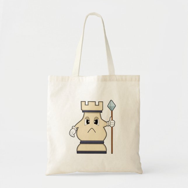 Bolsa Tote Pedra do xadrez Rook em Chess.PNG (Frente)