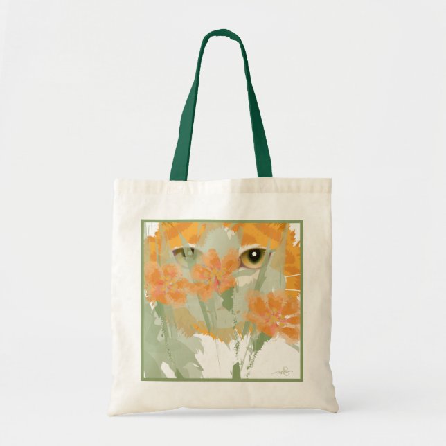 Bolsa Tote Peeper Laranja Cat Foliage (Frente)