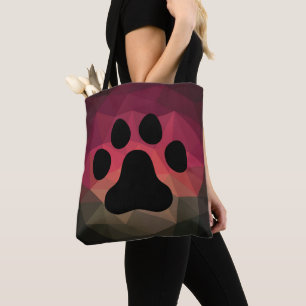 Bolsa Tote Pegada animal, pata de gato/cão