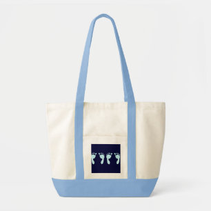 Bolsa Tote Pegadas de Bebê (Gêmeos Meninos)