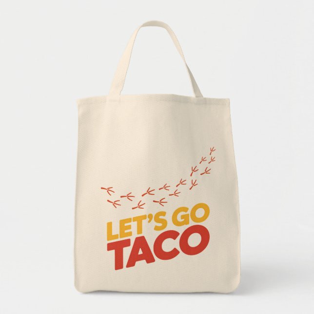 Bolsa Tote Pegadas de frango do vamos Go Taco (Frente)
