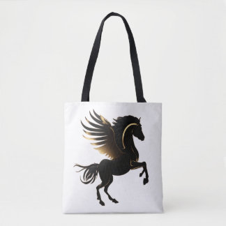 Bolsa Tote Pegaso Dorado Negro