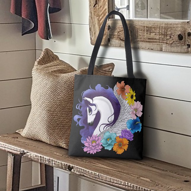 Bolsa Tote Pégaso Floral Preto (Criador carregado)