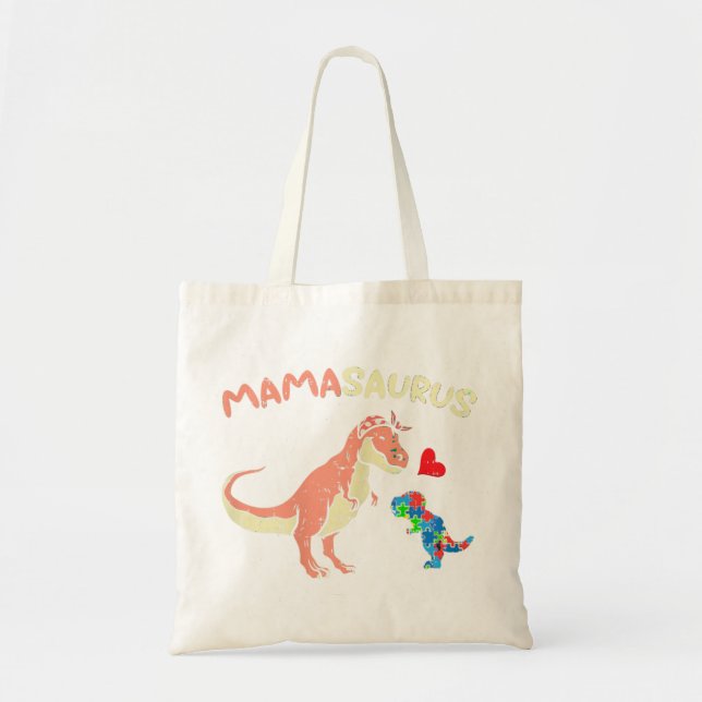 Bolsa Tote Pegue esta fofa Quebra-cabeça do Mamasaurus Heart  (Frente)