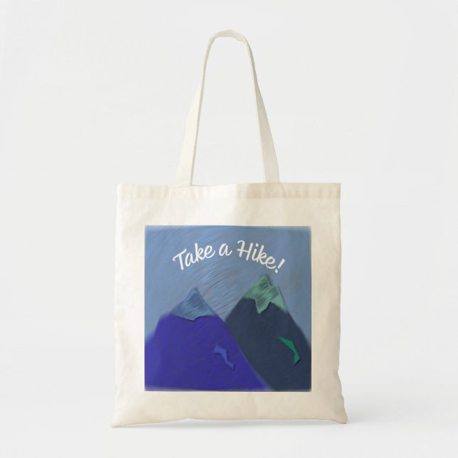 Bolsa Tote Pegue um Design de Montanha Hike (Frente)