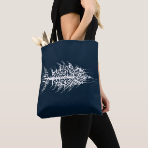 Bolsa Tote Peixe Branco Glitch Pixel