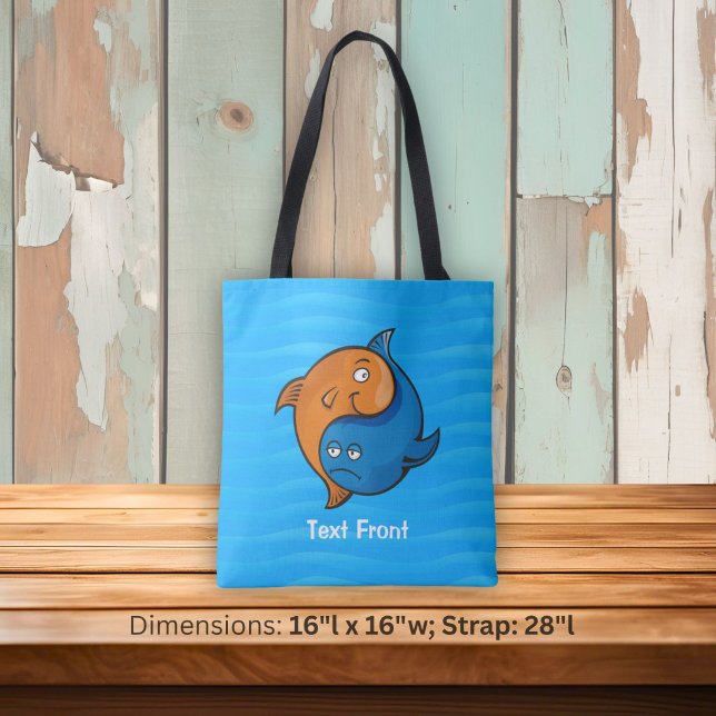 Bolsa Tote Peixe Cartoon Yin Yang (Criador carregado)