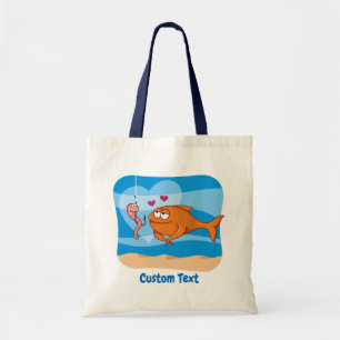 Bolsa Tote Peixe e Isca no Amor Tote Bag