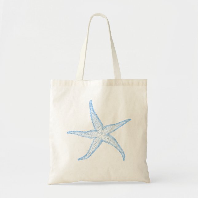 Bolsa Tote Peixe-estrela azul PixDezines (Frente)