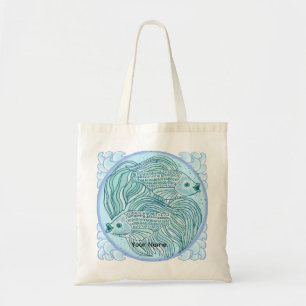 Bolsa tote peixe Koi Azul
