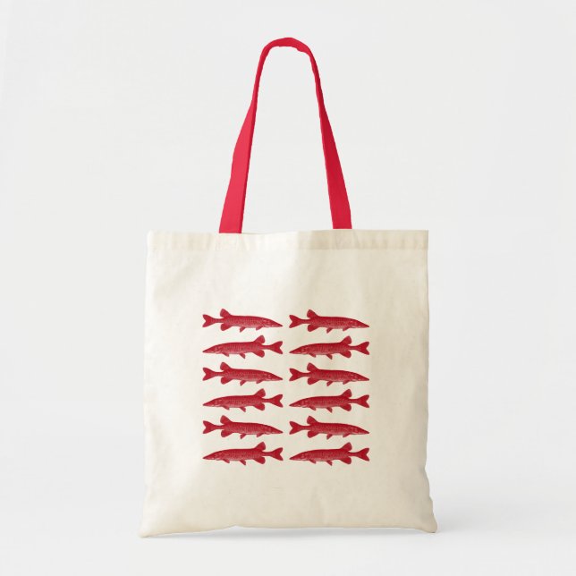 Bolsa Tote Peixe Lúcio Vermelho (Frente)