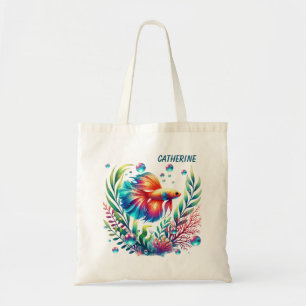 Bolsa Tote Peixe-oceano bonito adiciona nome praia