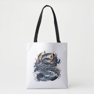 Bolsa Tote Peixe Peixe Carpa Anglas Pesca
