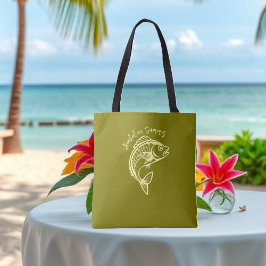 Bolsa Tote Peixe viciado em Olive de Verão