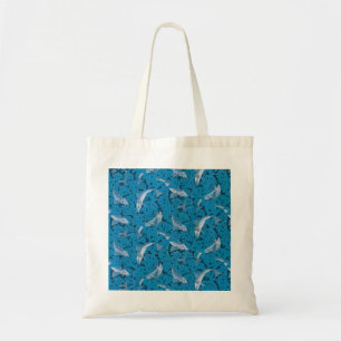 Bolsa Tote Peixes Azuis Vintage e Algas Marinhas: Art Nouveau