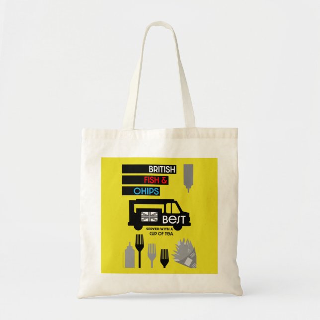 Bolsa Tote Peixes Clássicos E Chips Britânicos (Frente)