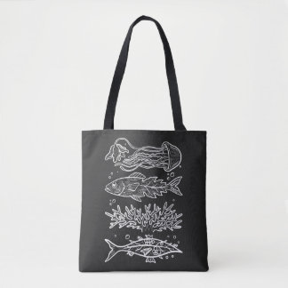 Bolsa Tote Peixes Estranhos do Mar Profundo