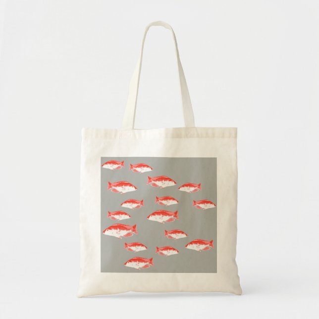 Bolsa Tote Peixes vermelhos e cinzas (Frente)