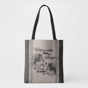 Bolsa Tote Pekingese art quando tudo falha aspas