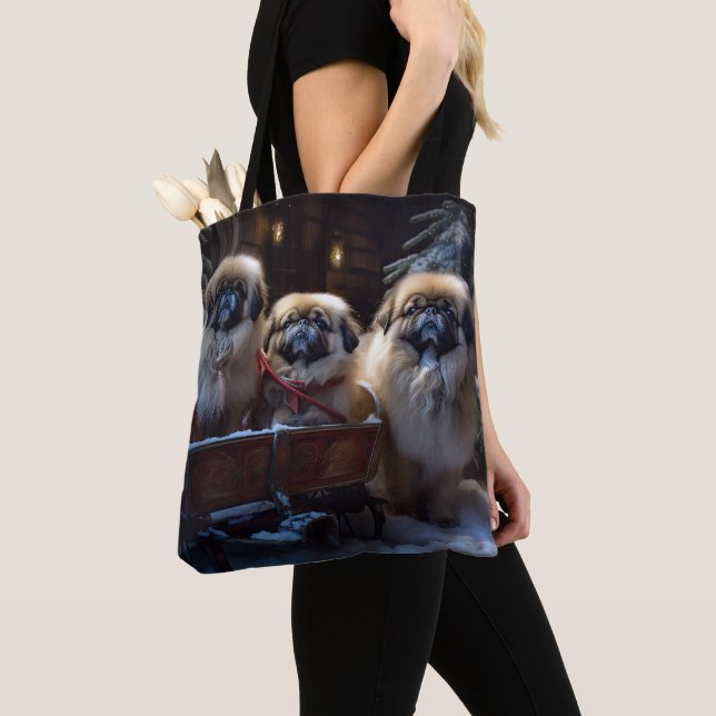 Bolsa Tote Pekingese Christmas Fesason Season (Close Up)